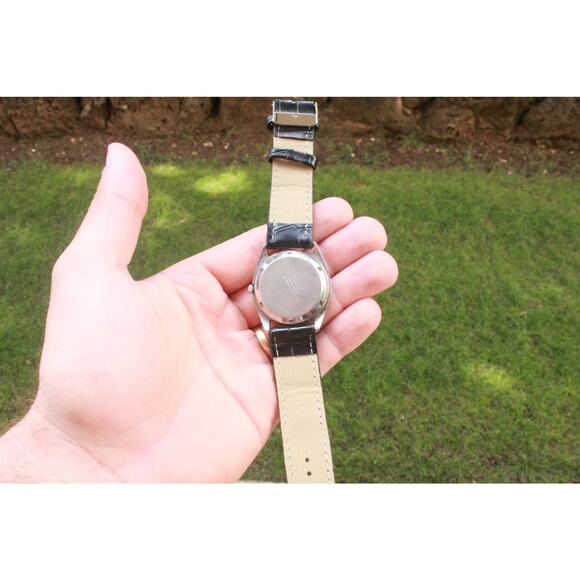 Vintage 1988 Citizen Automatic Mens Silver Watch W/daydate & Gold accents - Picture 6 of 6